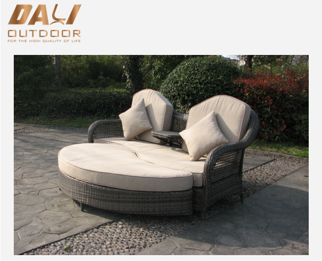 Udendørs 2-delt PE Rattan Wicker Patio Love Seat Lounge stolesæt