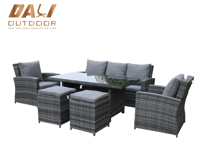 Billige Udendørs fletmøbler Aluminium Rattan Havesofa